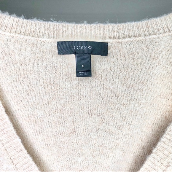 J.CREW VNeck Pocket Tunic Sweater Tan Wool Alpaca - Picture 3 of 5